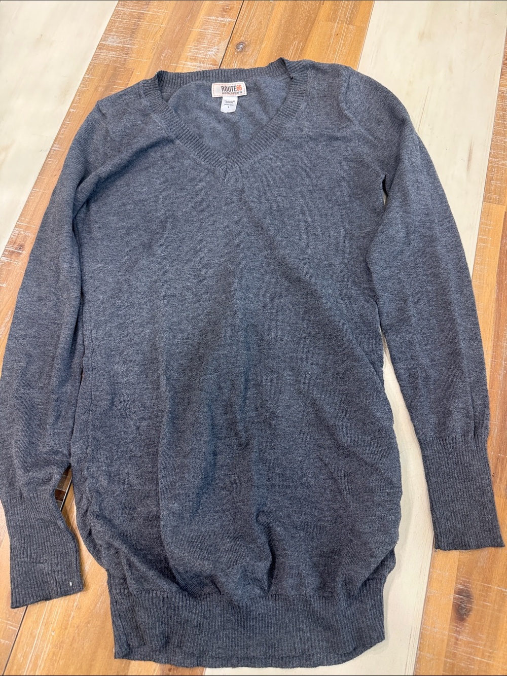 Route 66 Women's Charcoal V-Neck Sweater
